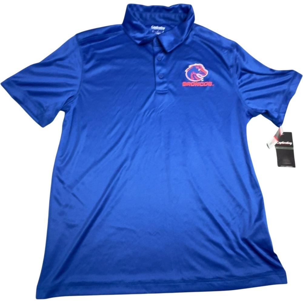 Boise State Broncos Men's Size Large Blue Short Sleeve Polo Shirt